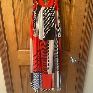 Calvin Klein XL Red and Black Halter Sundress